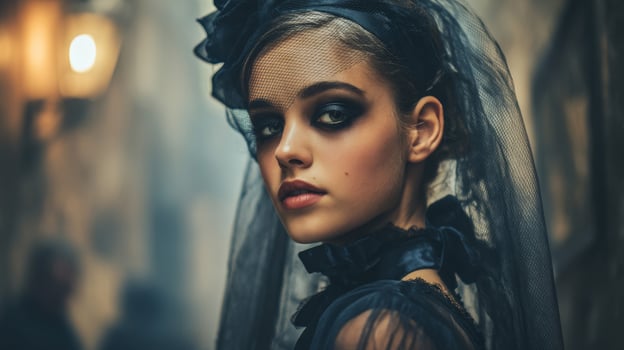 Portrait of a Woman in a Black Veil photo