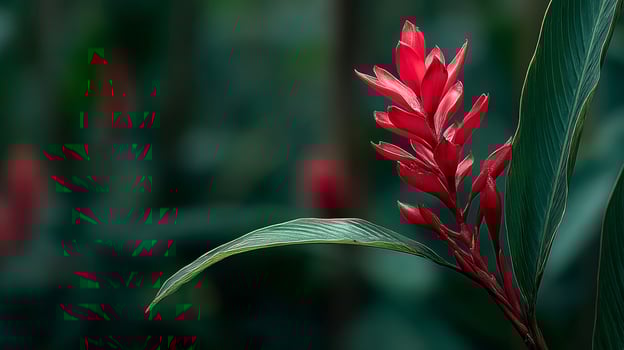 Red Ginger Flower Closeup photo