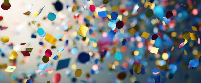 The burst of colorful confetti celebrating a joyful moment in time. photo