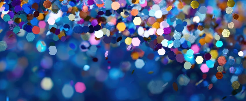 The sparkling hexagonal glitter creating a vibrant party atmosphere photo