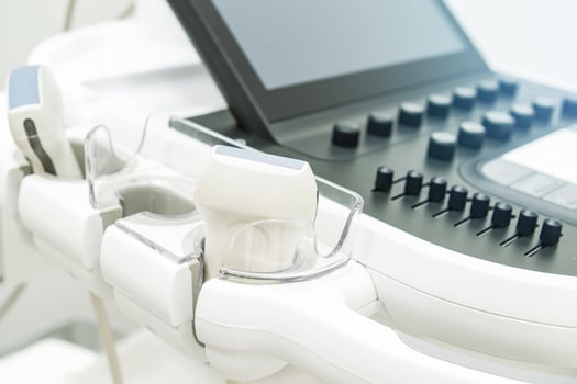 Modern Ultrasound Machine Ready for Use in a Clinical Setting During a Medical Examination photo