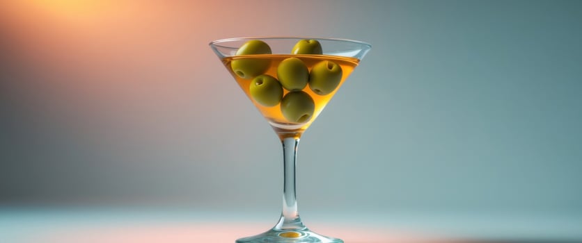Classic Martini Cocktail with Green Olives. A Sophisticated and Refreshing Drink photo