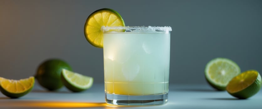 Refreshing Margarita Cocktail with Lime Garnish and Salted Rim, Perfect for Summer. photo