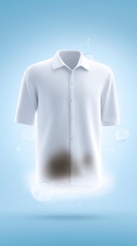 A white shirt with a black stain on it photo
