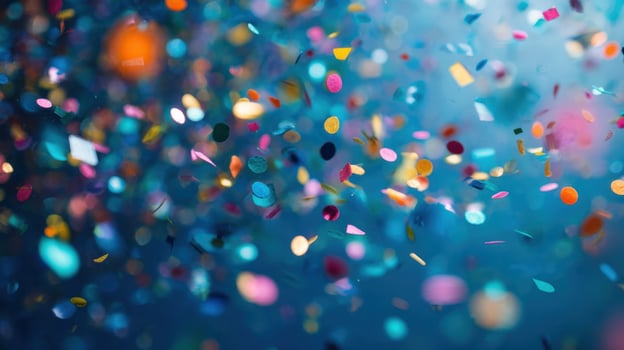 The colorful confetti raining down in a festive celebration atmosphere photo