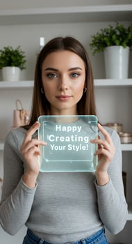 Woman holding a happy birthday sign photo