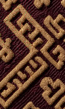 Detailed macro shot showcasing intricate geometric patterns woven into a textured fabric background material design photo