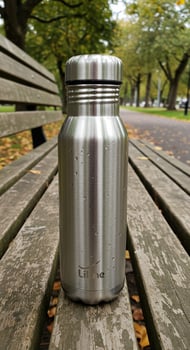 A stainless steel water bottle photo