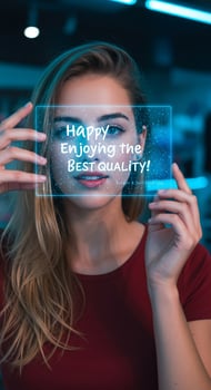 A woman holding up a sign that says happy birthday beauty photo