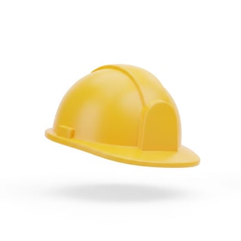 3D illustration of a yellow hard hat isolated on white photo
