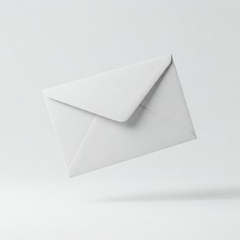An envelope isolated on white. 3D illustration, email concept photo
