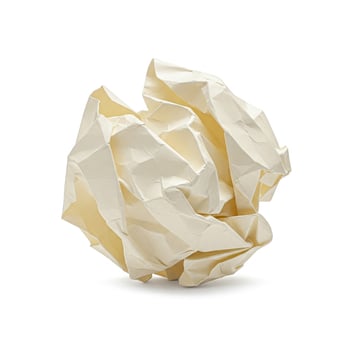 A crumpled piece of paper isolated on white photo