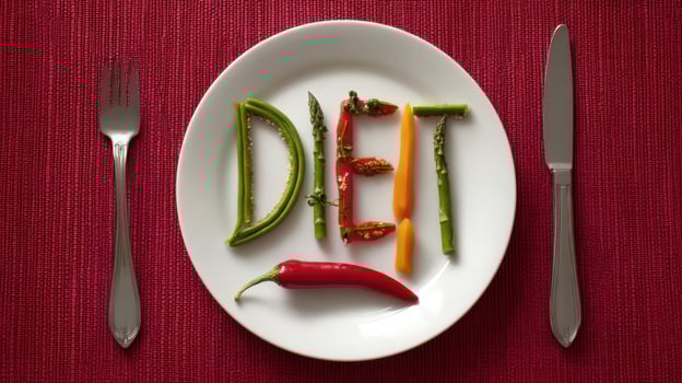 The Diet Displayed with Colorful Vegetables on a White Plate photo
