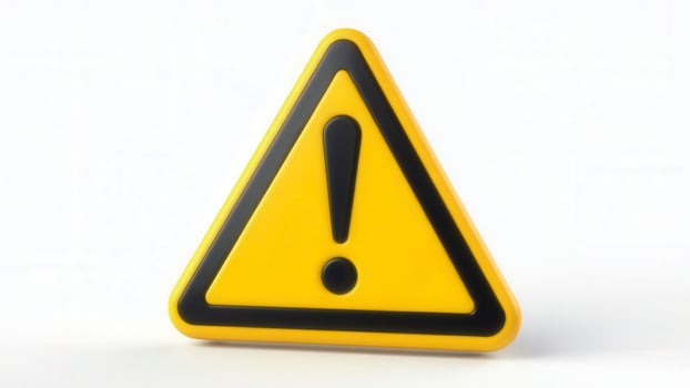 A yellow warning sign with an exclamation mark photo