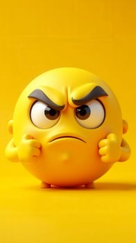 Angry emoji showing fists on yellow background photo