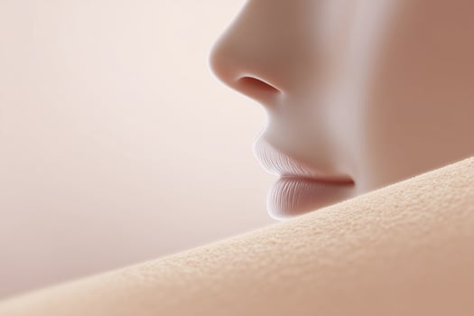 A close up of a woman's face with her lips photo