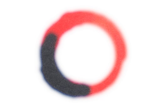 Abstract red and black circular brushstroke design photo