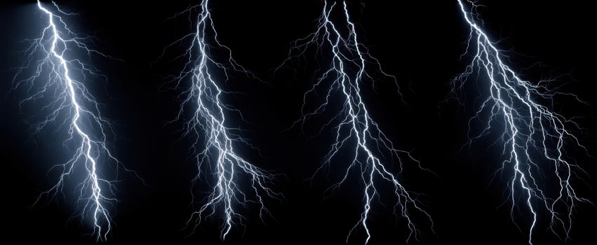 The captivating beauty of lightning strikes against a dark sky backdrop. photo