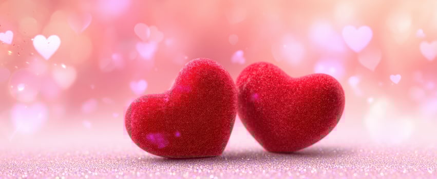 The Romantic Heart Pair Against a Soft Pink Background photo