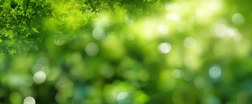 The Lush Greenery with Soft Sunlight and Beautiful Bokeh Effects. photo