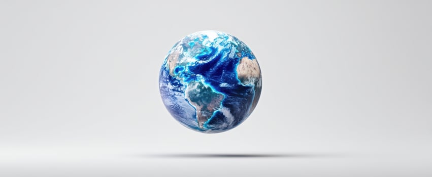 The Floating Globe Illustrating Earth's Beauty and Diversity in 3D. photo