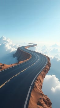 Road to nowhere crossing the sky above the clouds photo
