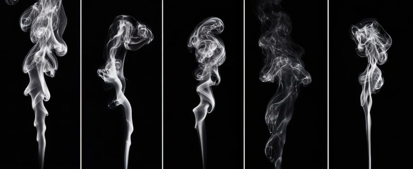 The captivating dance of smoke in various graceful forms. photo