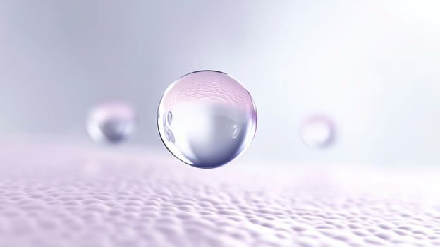 Water droplets on a surface photo