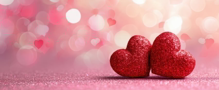 The shimmering hearts symbolizing love and togetherness in a festive setting. photo