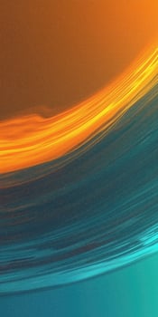 Vibrant abstract waves in orange and teal with dynamic light streaks photo