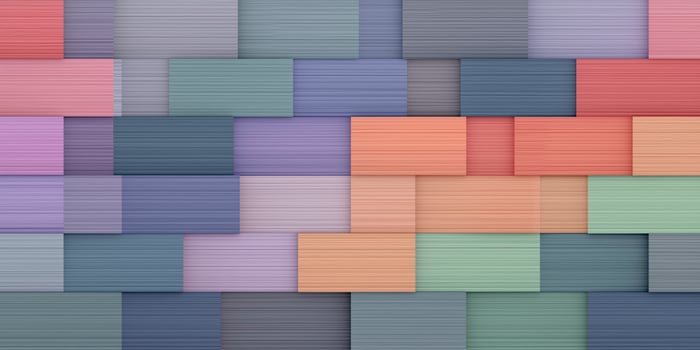 Colorful abstract background featuring a mosaic of textured rectangular panels in various shades, creating a visually appealing composition with depth and harmony photo