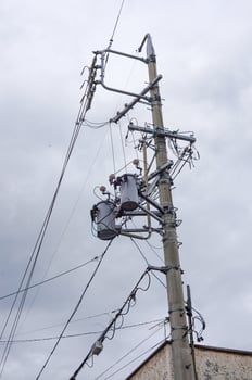 Electrical Pole with Sky Background photo