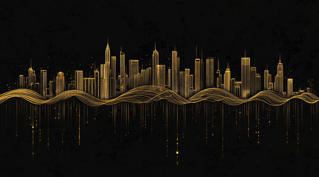 Golden city skyline photo