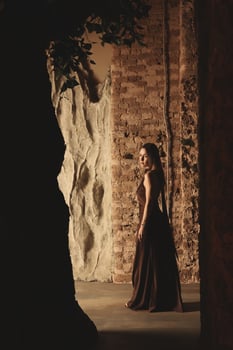An Ethereal Reflection of a Graceful Woman in Natures Embrace and Its Beauty and Calmness photo