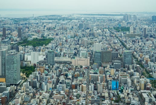 Perspective Cityscape from Above Tokyo Skytree in Japan photo