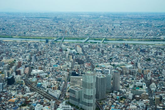 Cityscape View from Above Tokyo Skytree in Japan photo