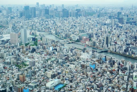 The Cityscape from Above Tokyo Skytree in Japan photo