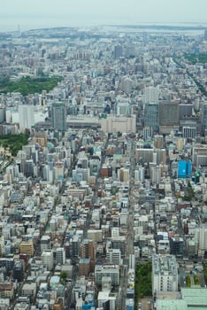 Vertical Cityscape from Above Tokyoskytree in Japan photo