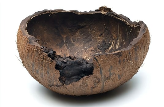 Hollowed coconut shell bowl photo