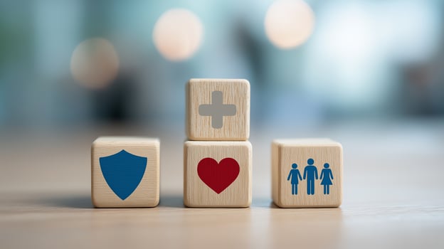 Family Healthcare Protection With Safety, Medical Care, Compassion and Risk Management Strategies, Family Insurance and Health Service photo