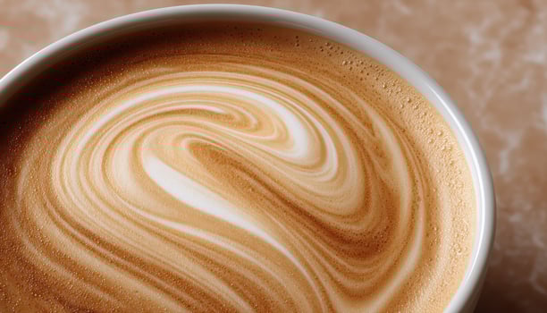 Swirling condensed milk in coffee close-up photography cozy atmosphere aesthetic beverage art photo