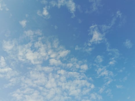 Blue Sky with White Clouds Fluffy Daytime Cloudscape Aerial photo