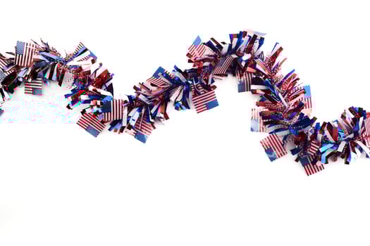 Patriotic Garland. Festive garland with American flag photo