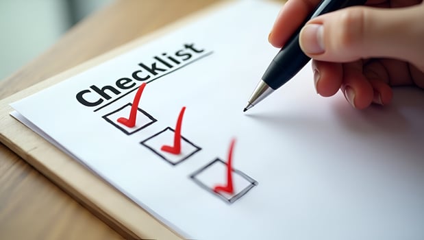 Travel Checklist in Photo Stock Concept and empty space on the left side