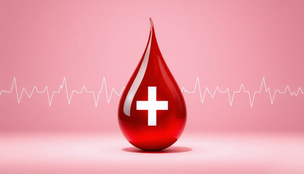Blood drop with a cross on it photo