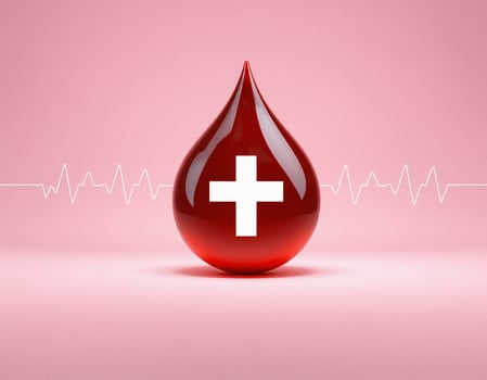 Blood drop with cross on it photo