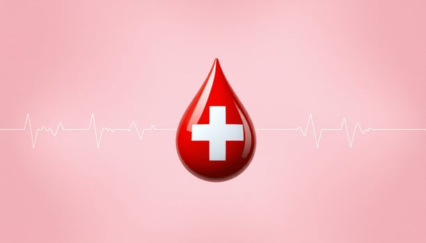 A blood drop with the swiss flag on it photo