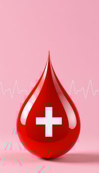 A red blood drop with a cross on it photo