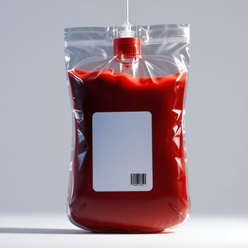 A plastic bag filled with blood photo
