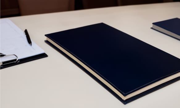 Office Meeting Setup with Business Accessories on clean and minimalist table perfect photo